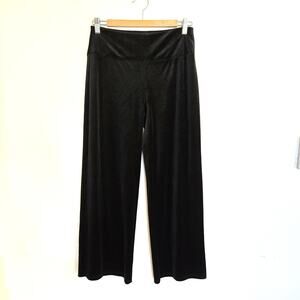 J.Jill Wearever Collection Black Velvet Wide Leg Cropped Pants XS Petite